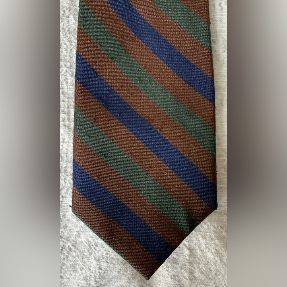 J. Crew Blue, Green and Brown Striped Tie